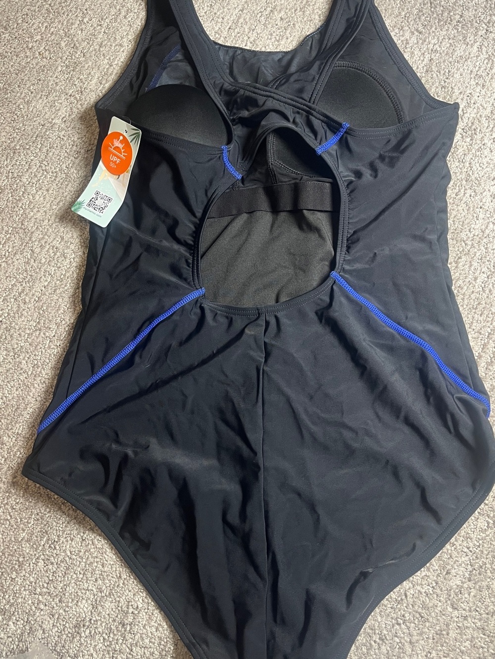 One Piece Athletic Modest Sport Bathing Suit L. 655/bb17-1:v - Picture 5 of 6